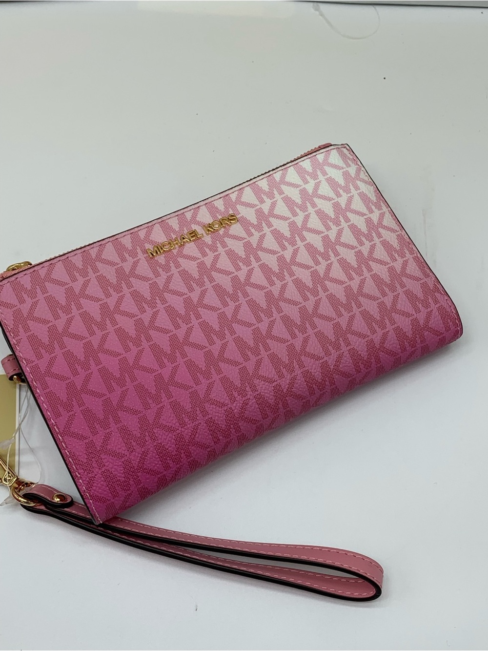 Michael Kors Cornation Ombré MK Logo Wristlet/ wallet with Gold Hardware - Picture 4 of 13